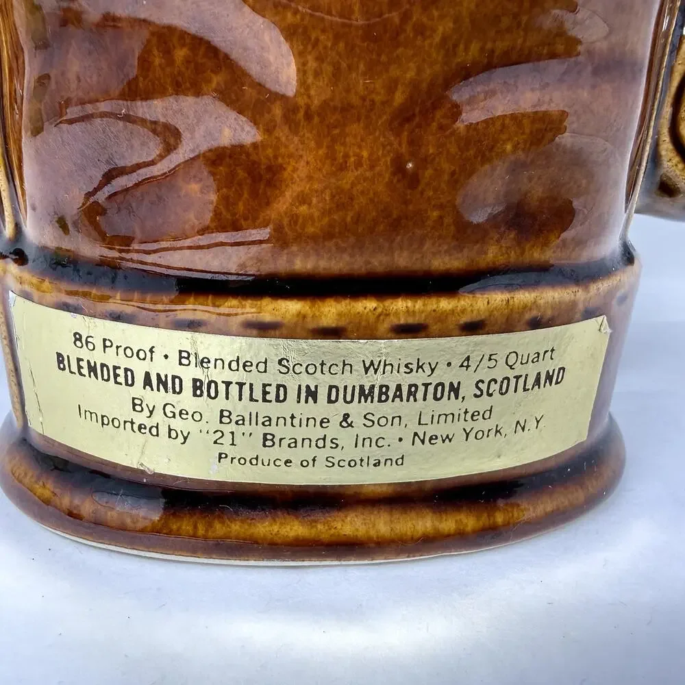 Vintage Ballantine’s 14 Year Scotch Golf Bag Decanter Palfrey 1969 No Cork